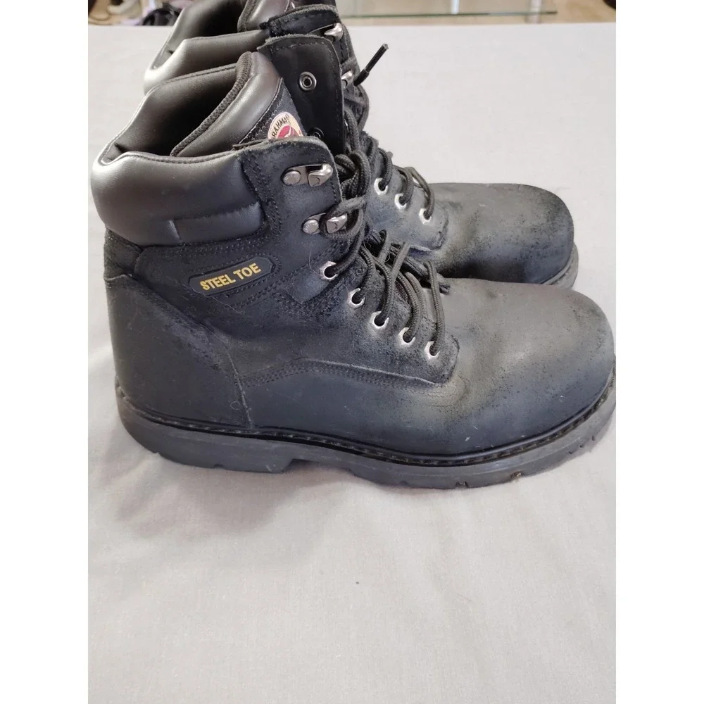 Brahma Bravo Men 11W Black Leather Steel Toe Work Hiking‎ Biker Western Boots**